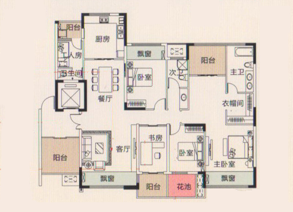 荣和大地183平米五居室现代简约风格