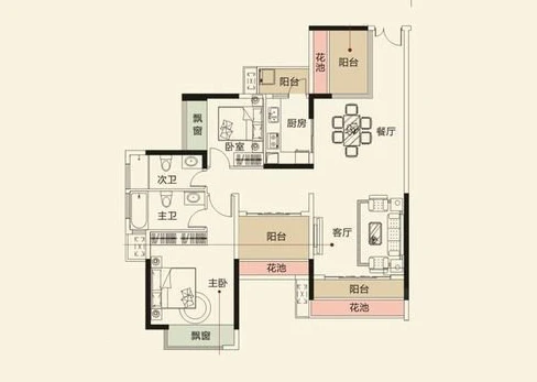 荣和大地119平米两居室现代简约风格