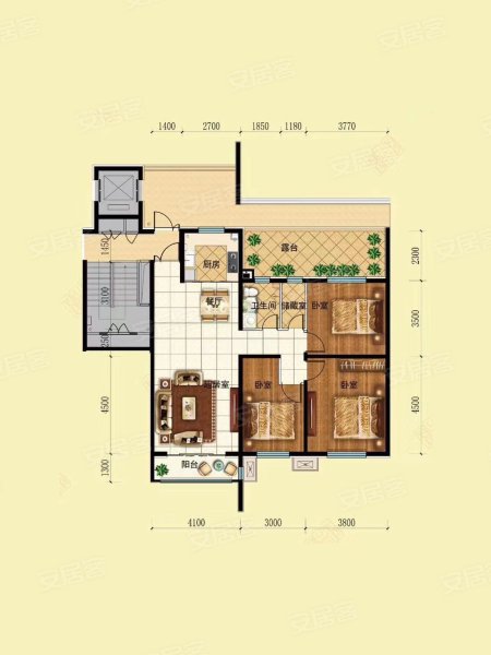 现代风格三居室装修案例，121平米的房子装修多少钱？-左岸景林装修
