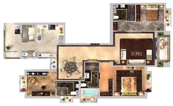 176平米三居室的现代风格案例，只花8万！-融创国悦山装修
