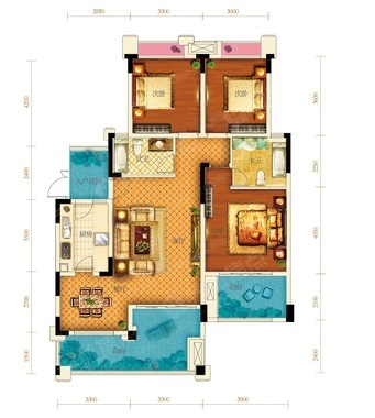 115平米三居室的中式风格案例，只花13万！-两江春城装修