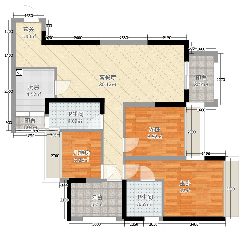 99平米的三居室装修案例欣赏，将中式风融入到现代生活当中。-中国摩装修