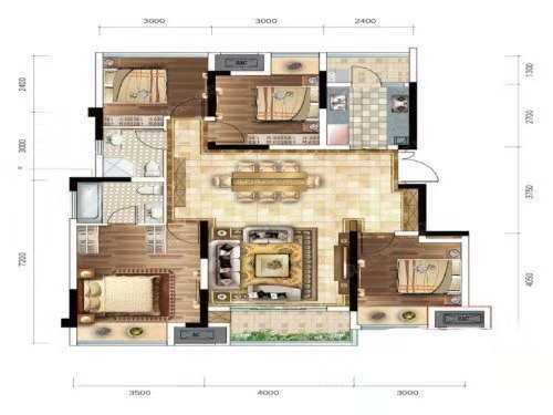 103平米三居室的现代美式风格案例，只花10万！-远洋城装修