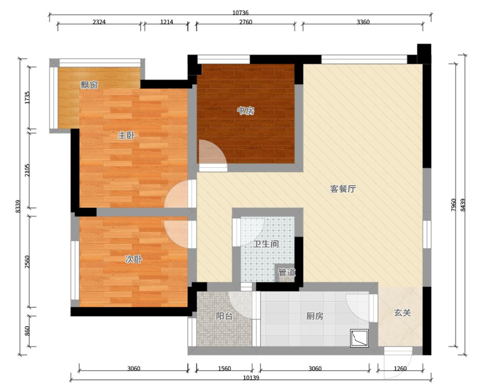 日式风格三居室装修案例，110平米的房子装修多少钱？-佳年华新生活装修