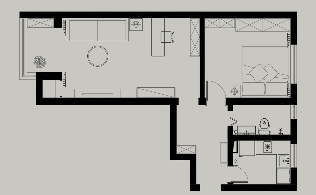 42平米的现代风格，原来一居室还可以这样装修！-龙轩豪庭装修