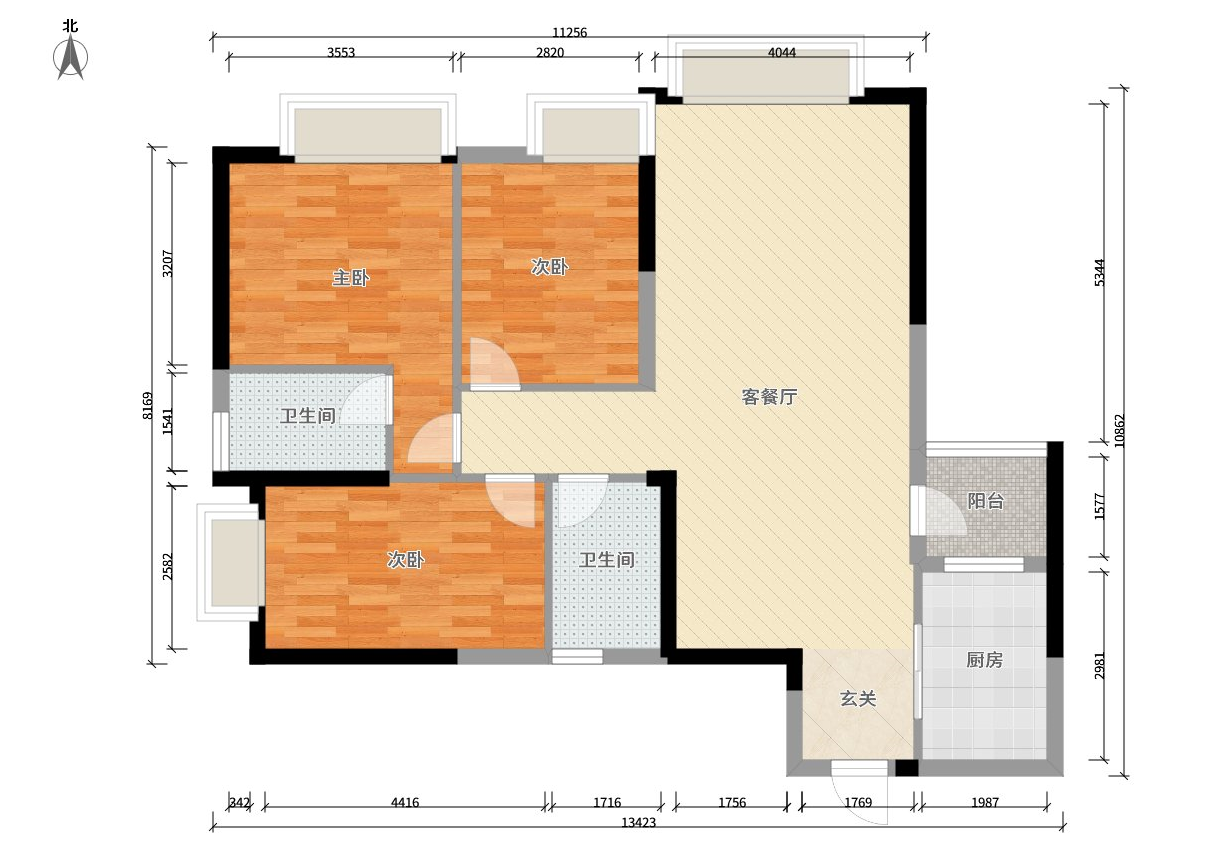 116平米新房，三居室装修才花12万元，邻居看了羡慕不已！-金地天府城公寓装修