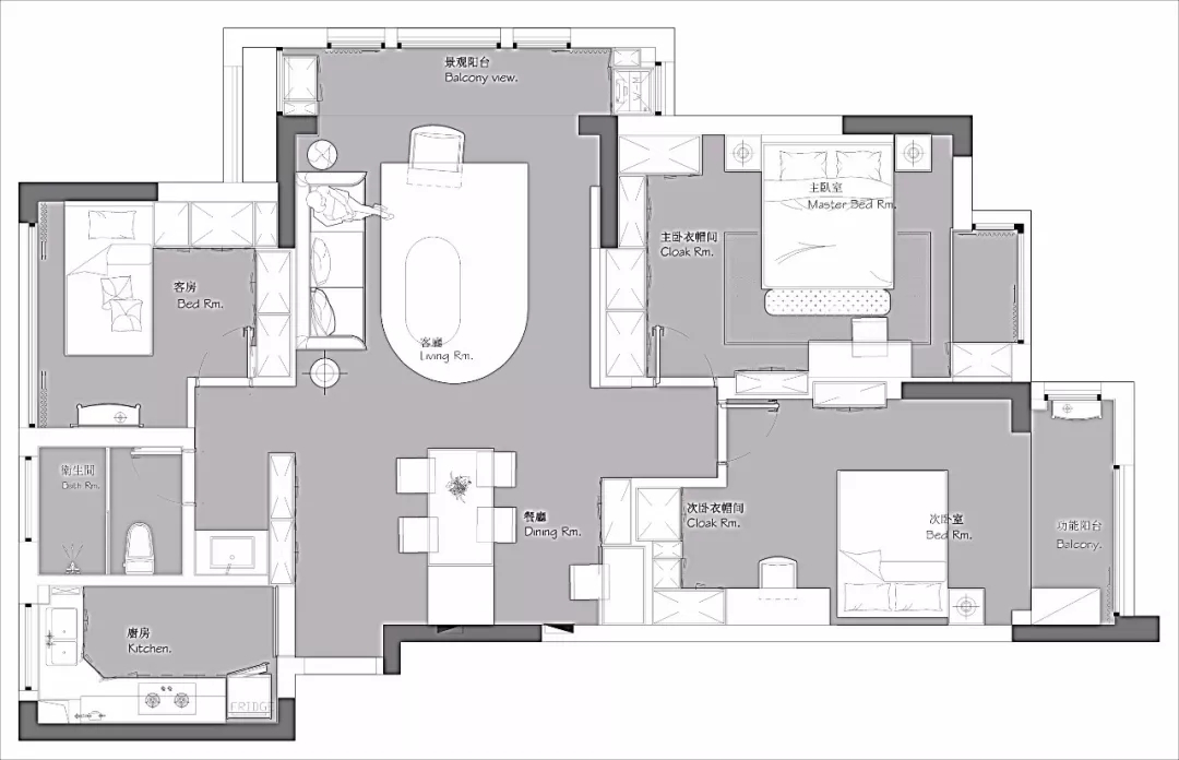 111平米现代风格三居室，预算15万，点击看效果图！-金地西沣公元装修