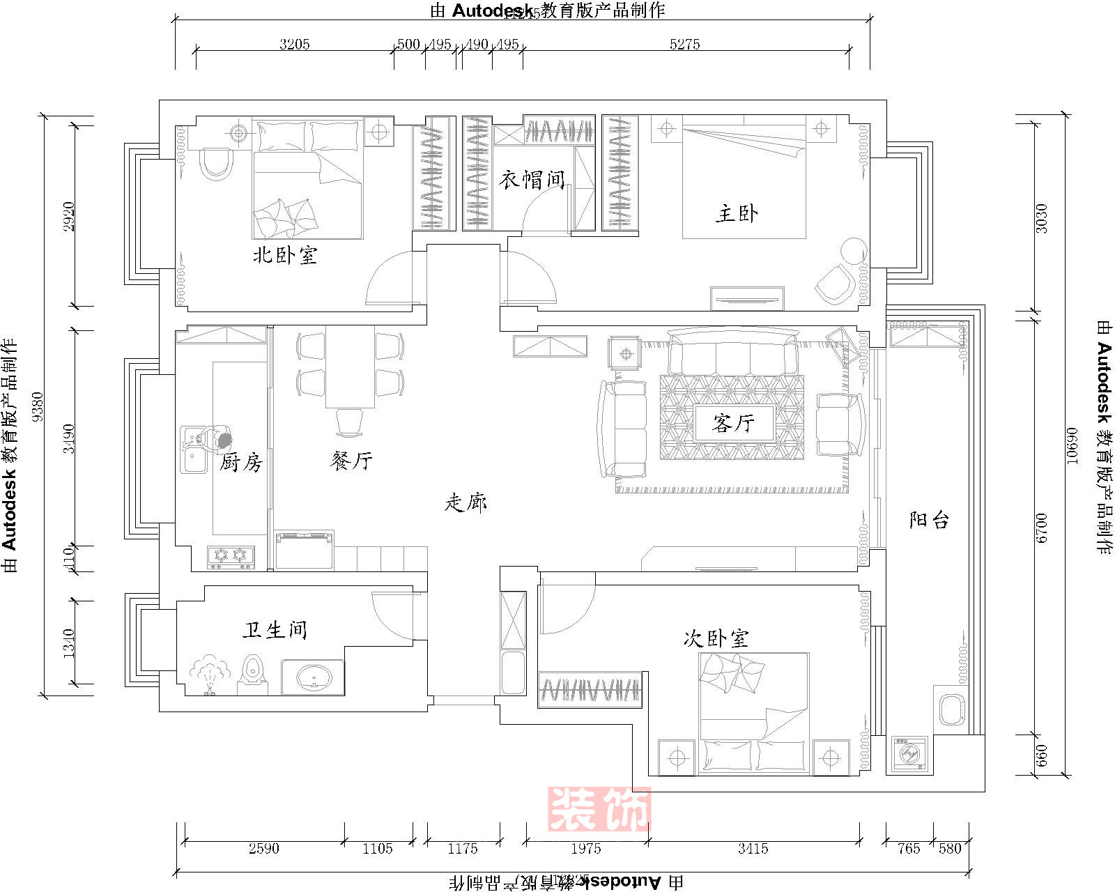 青州云门山花园大平层-现代简约设计案例