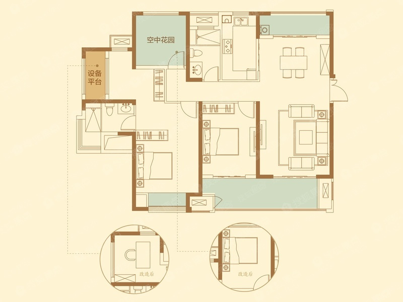 137平米的房子能装修成什么效果？现代风格三居室装修案例！-星河国际装修