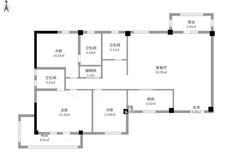 美式风格五居室装修案例，198平米的房子装修多少钱？-鸿达中央广场装修
