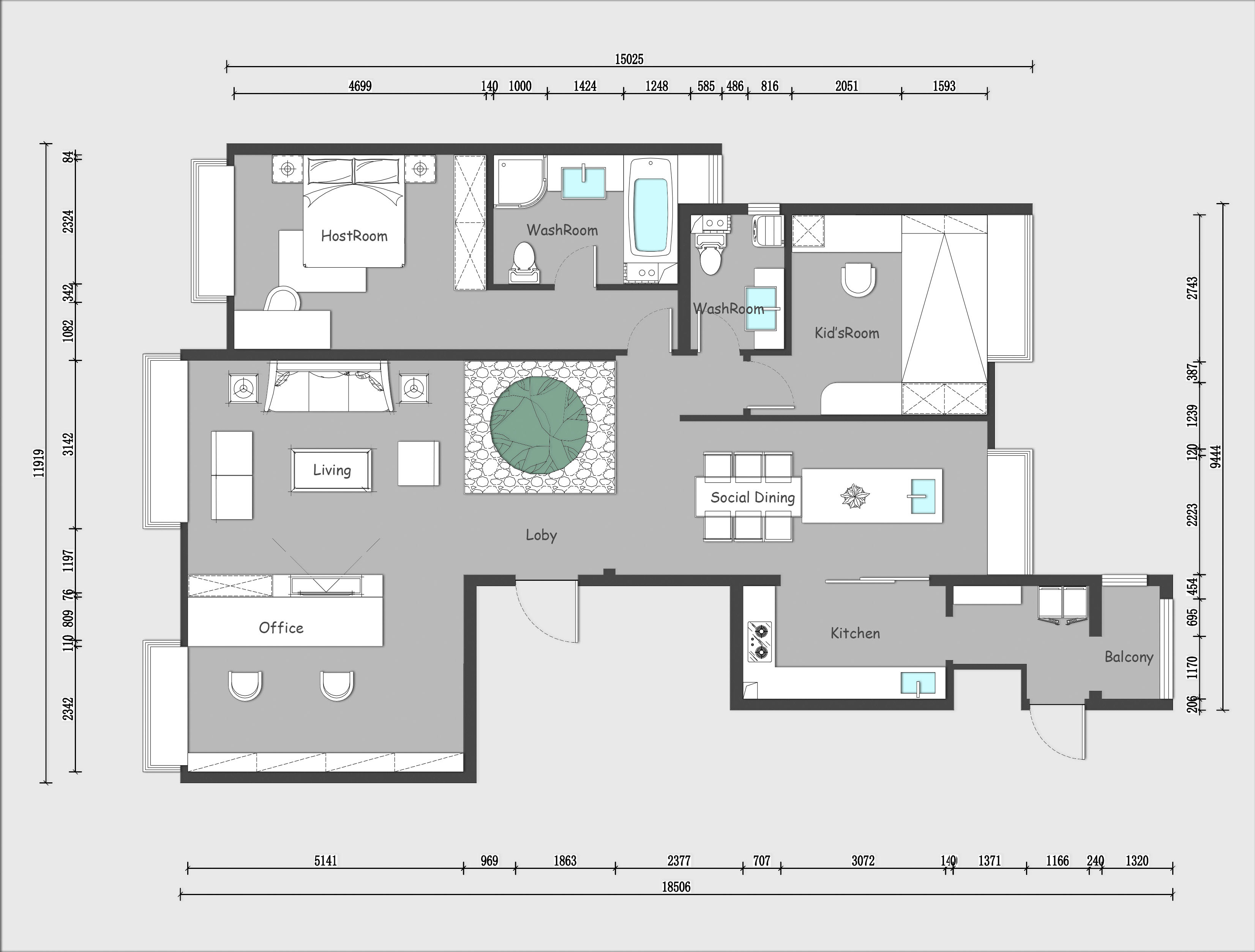这套186平米的四居室，最后还是选定现代风格，效果竟远超预期。-合生御龙城装修