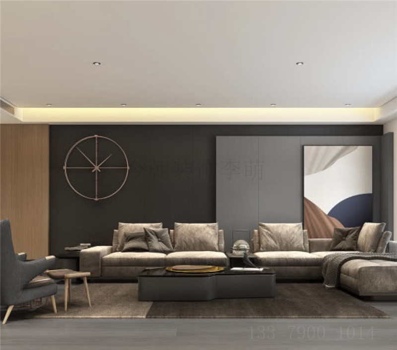129平米的三居室装修案例欣赏，将现代风融入到现代生活当中。-西安三迪枫丹装修