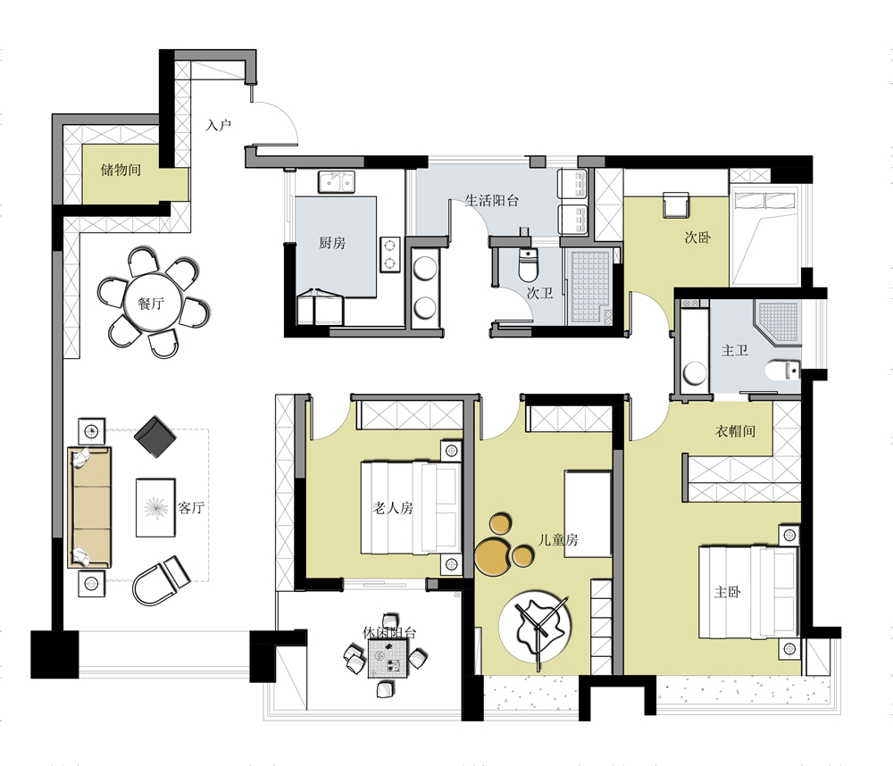 现代风格三居室精美装修，205平米的房子这样装才阔气！