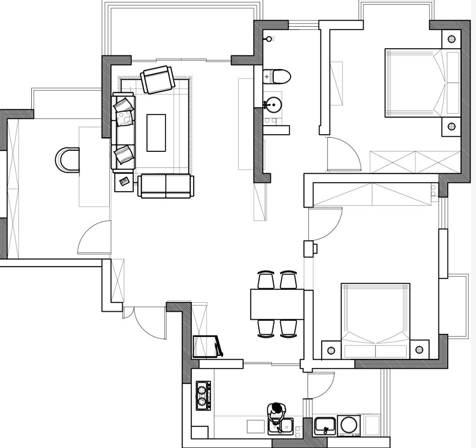 127平米三居室的混搭风格案例，只花13万！-颐和家园装修