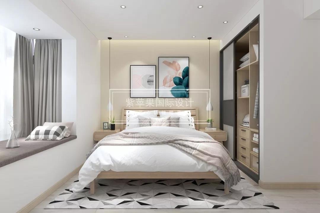 简洁,舒适是卧室的主色调.东方一品简约日式风格#紫苹果装饰