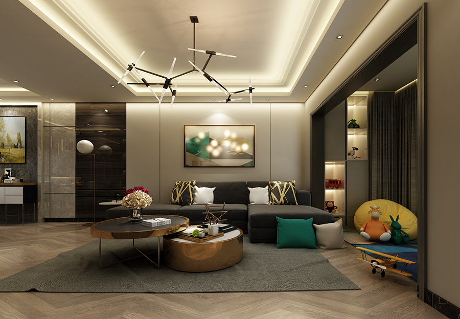 115平米三居室设计说明，8万元装修的现代风格有什么效果？