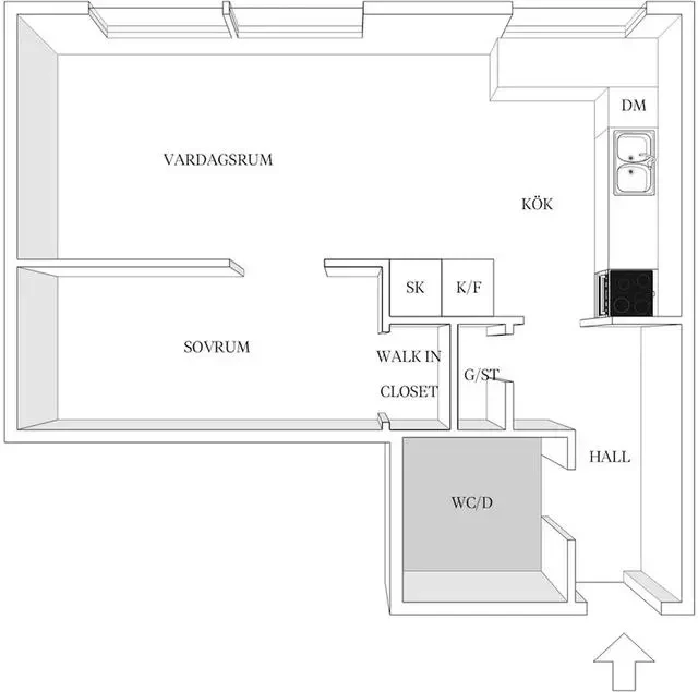 46㎡一室公寓，小户型大设计