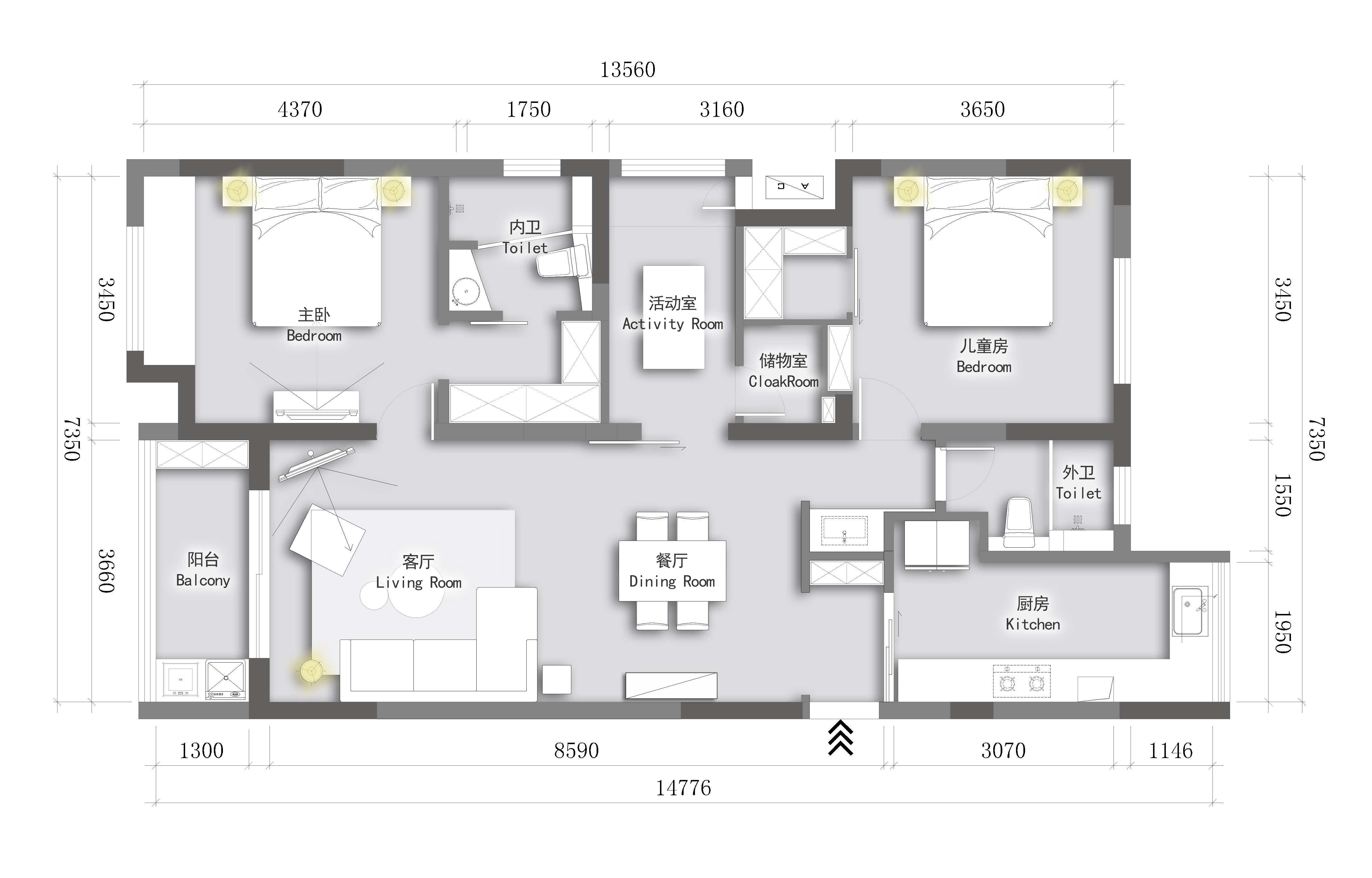 现代风格三居室装修案例，111平米的房子这样装才阔气！
