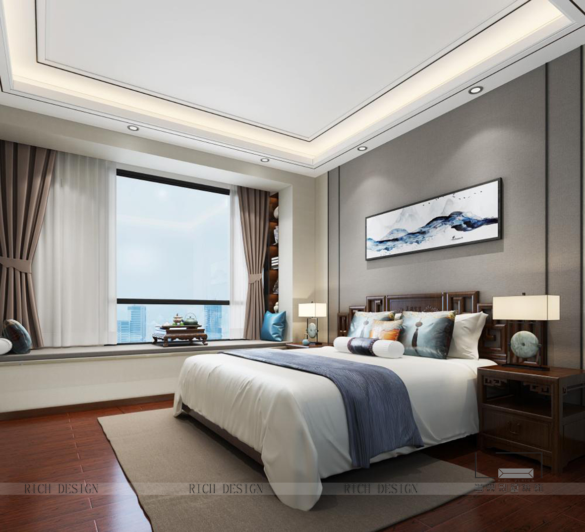 126平米的三居室装修只花了24万，中式风格让人眼前一亮！-阳光粤海装修