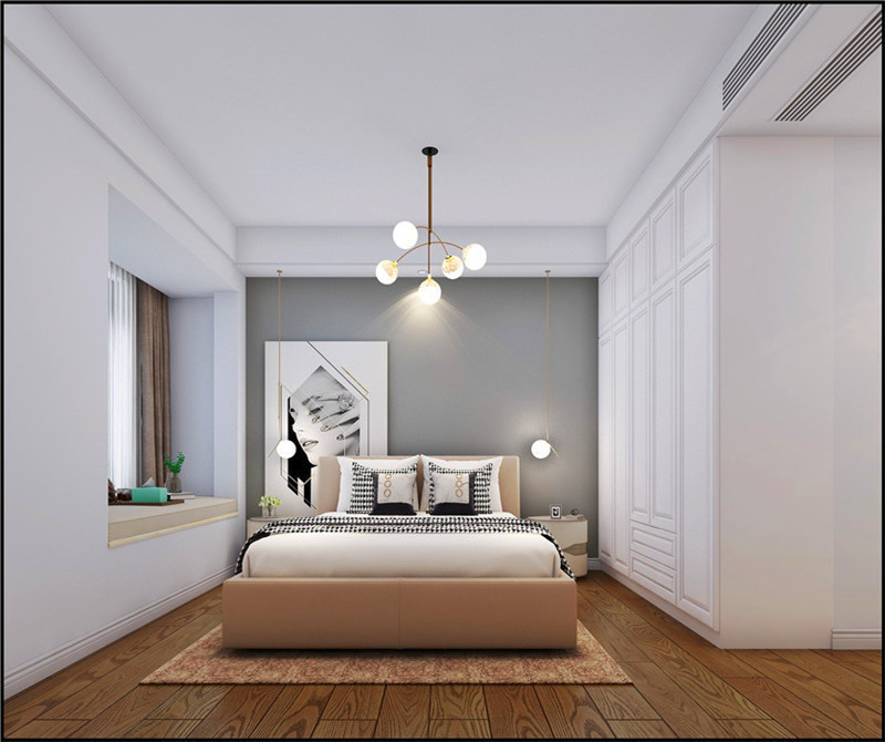 新希望锦麟九里实例，107平米的三居室，质感与时尚并存的简约风装修。