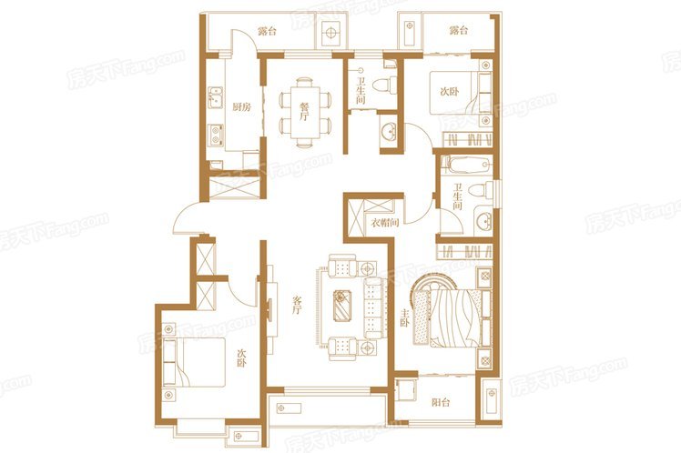 润都荣园三居室丨美式风格装修 高贵你的空间。