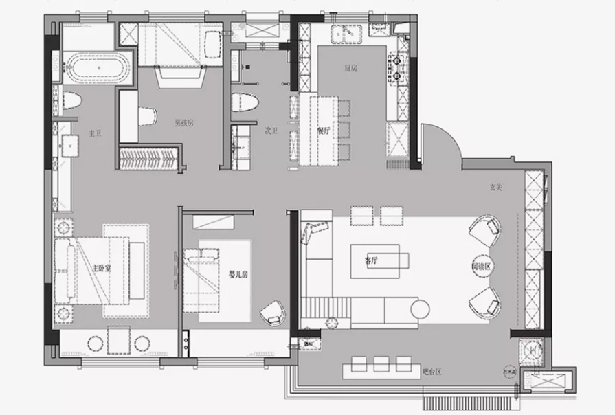 三居室的房子，足足128平米，如果用方式12万元是不是很划算？-金地格林世界装修