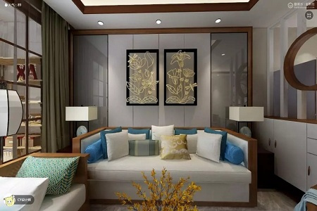 127平米四居室设计说明，14万元装修的中式风格有什么效果？