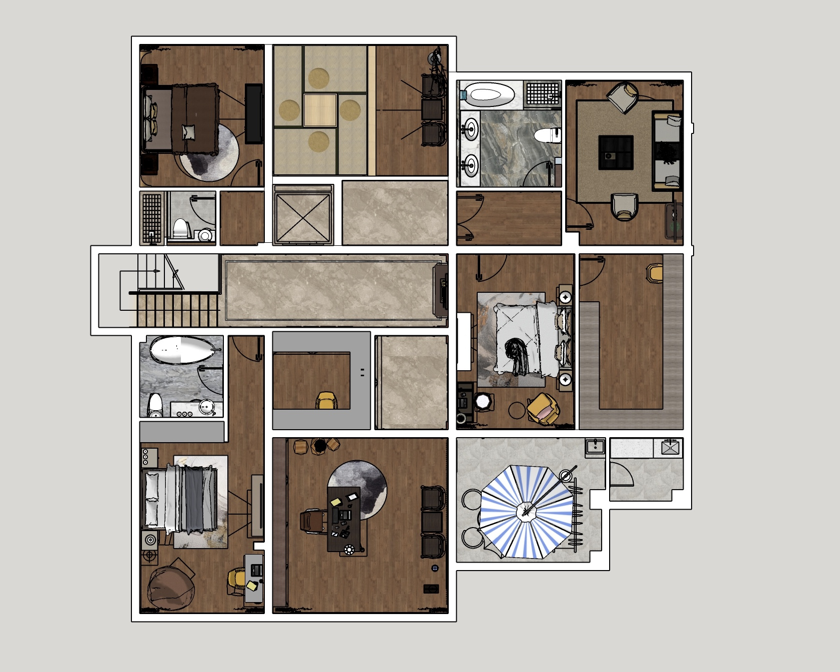 700平米六居室以上装修案例，装修价格只花70万元！