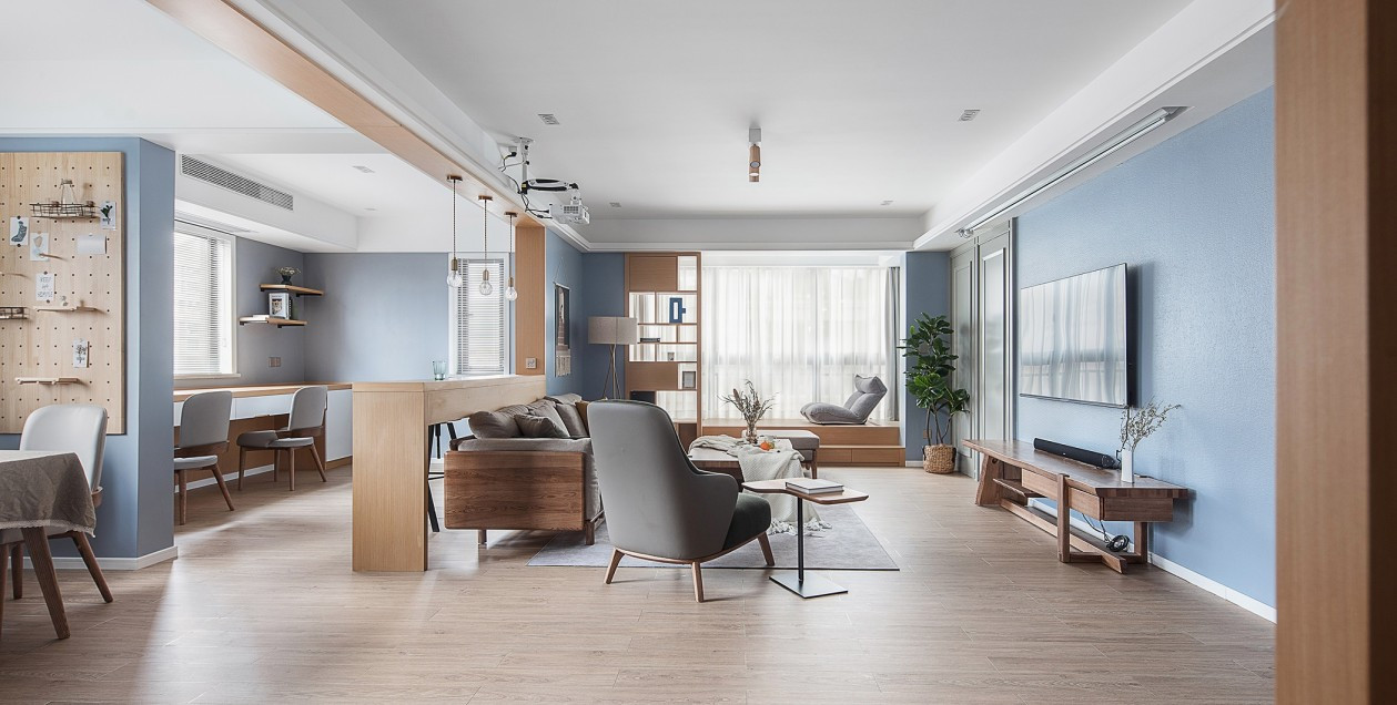 138平米的四居室装修案例欣赏，将现代风融入到现代生活当中。