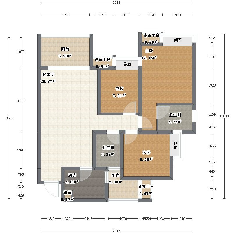 117平米三居室装修案例，装修价格只花6万元！