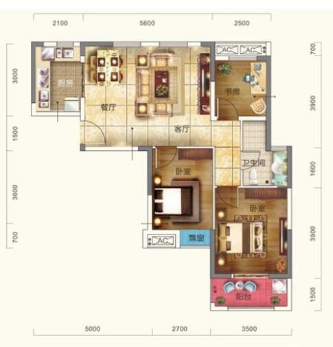 94平米的房子能装修成什么效果？混搭风格三居室装修案例！