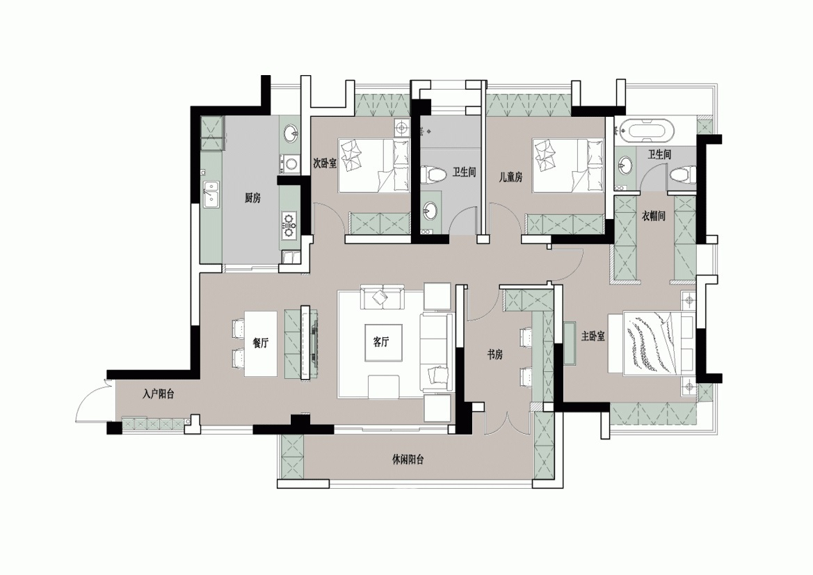 130平米的房子装修多少钱？美式风格四居室设计说明！