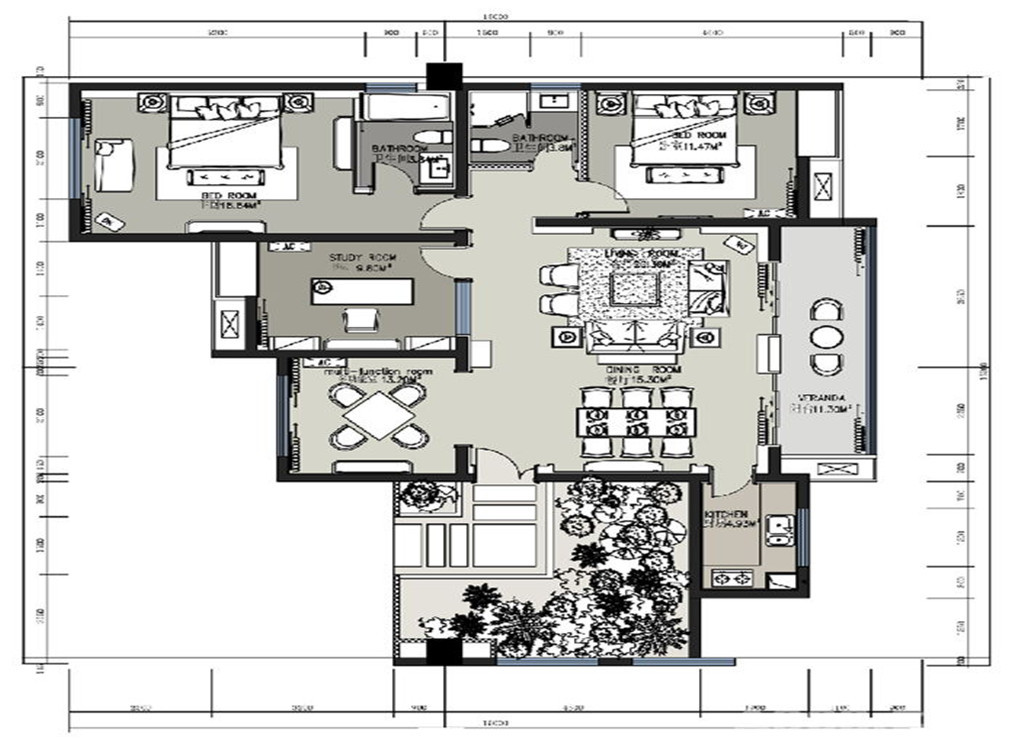90平米的房子包括哪些功能间？装修成混搭风格二居室好不好？