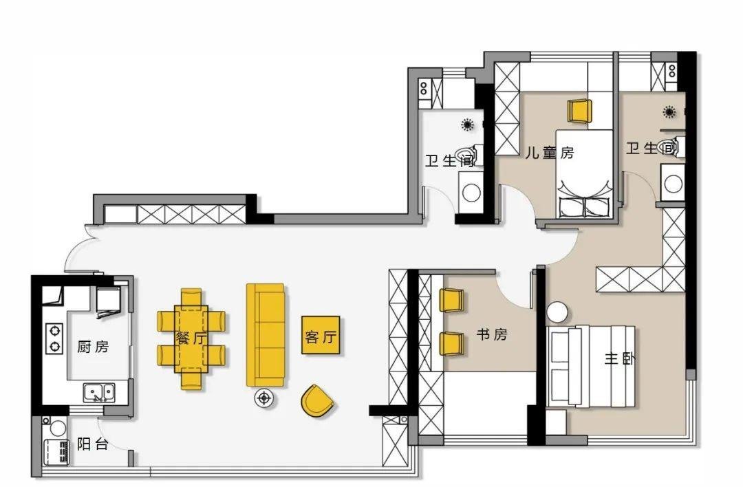 96平米的房子能装修成什么效果？现代风格三居室装修案例！