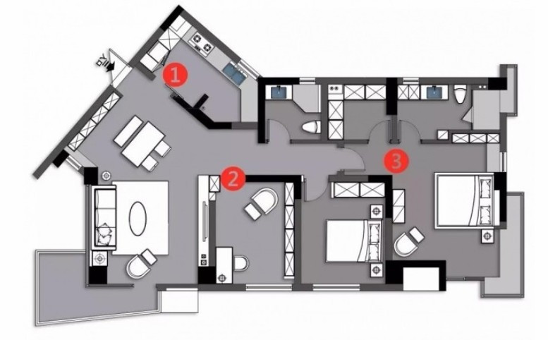 123平米三居室的现代风格案例，只花12万！