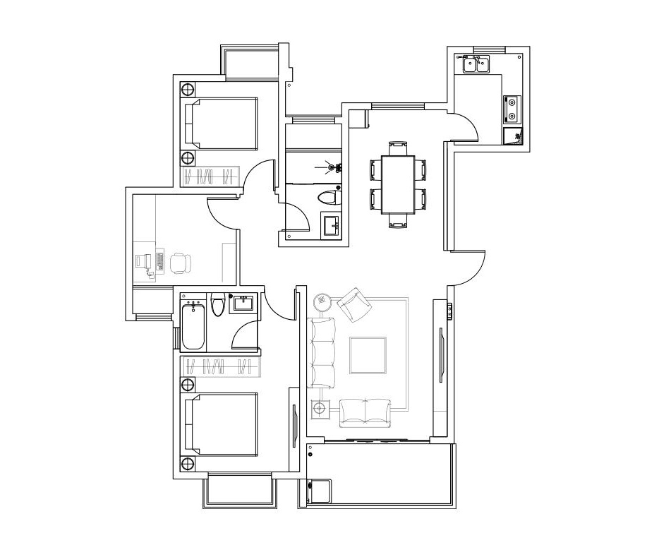 111平米的房子装修多少钱？简欧风格三居室设计说明！
