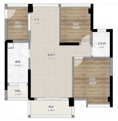97平米三居室装修案例，装修价格只花11万元！