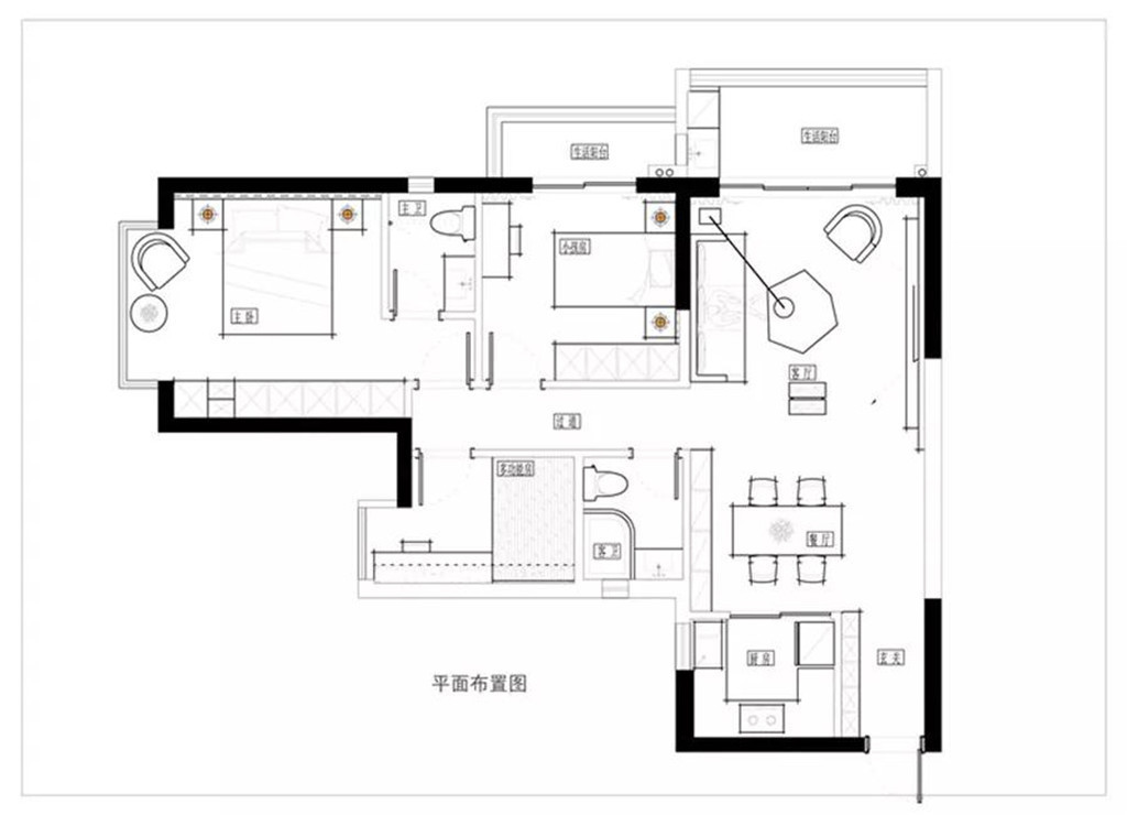 120平米三居室装修案例 现代13万！