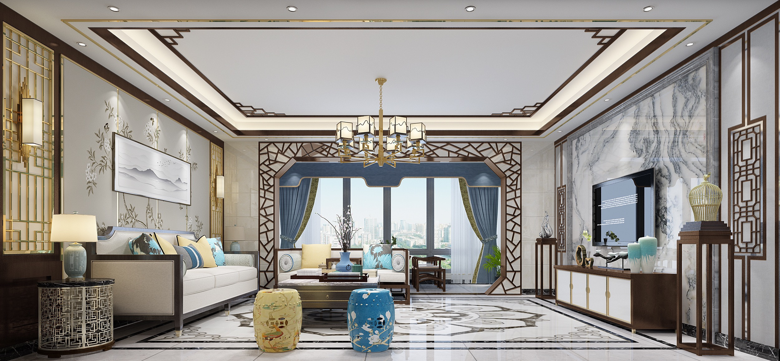中式风格四居室装修案例，159平米的房子装修多少钱？