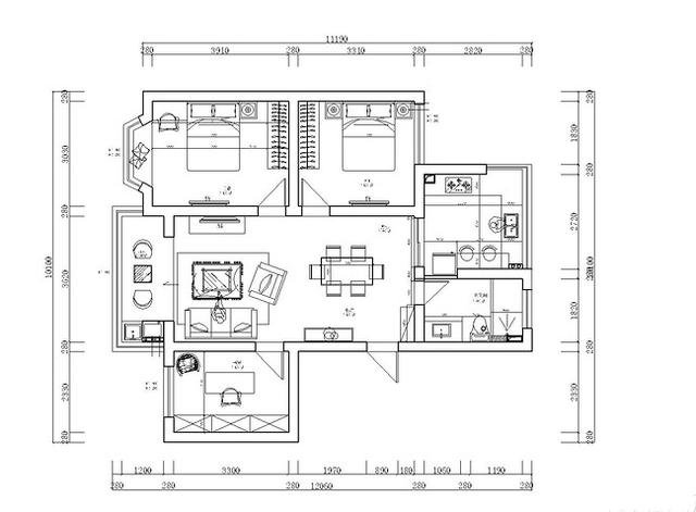 115平米三居室设计说明，7万元装修的北欧风格有什么效果？