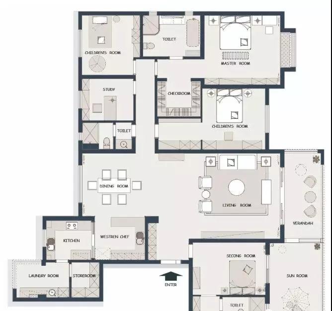 224平米的房子能装修成什么效果？现代风格四居室装修案例！
