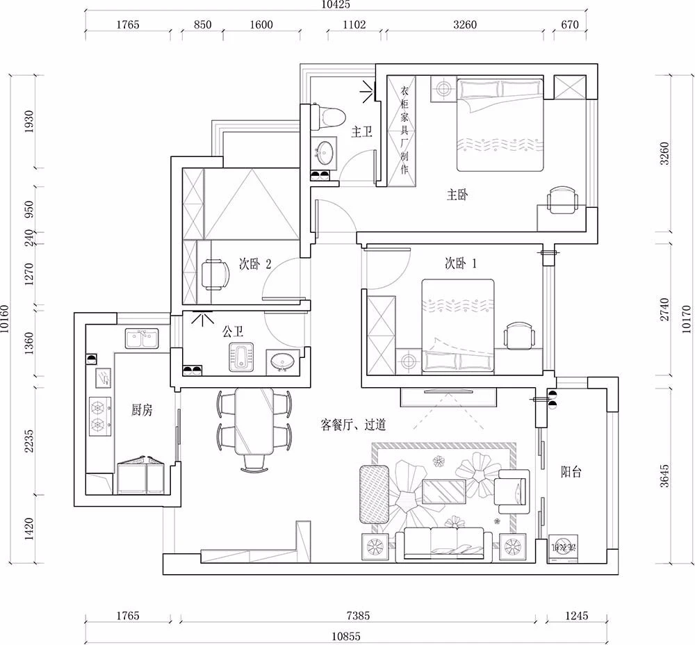 现代三居室115平米8万-恒大城装修案例-西安房天下