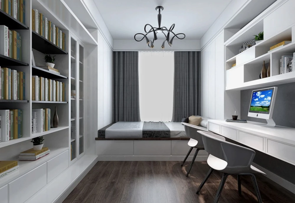 次卧兼书房和客房一体,多功能空间的使用,充分利用空间.