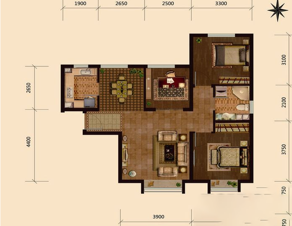139平米三居室设计说明，7万元装修的现代风格有什么效果？
