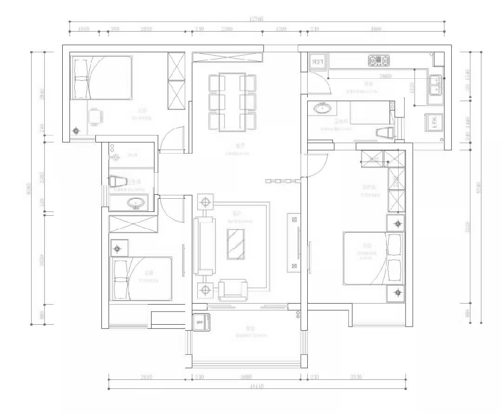 124平米三居室装修案例，装修价格只花17万元！