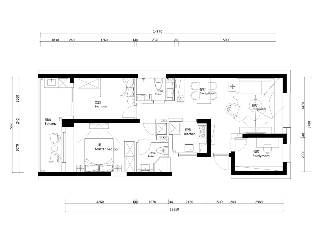 94平米的房子能装修成什么效果？北欧风格二居室装修案例！