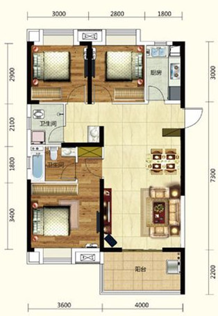 110平米三居室设计说明，13万元装修的中式风格有什么效果？