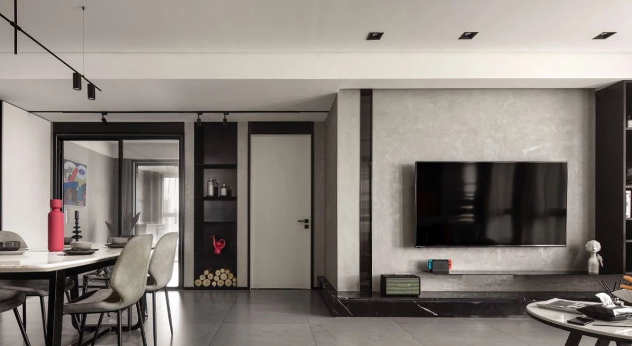 125平米的三居室，质感与时尚并存的简约风装修。