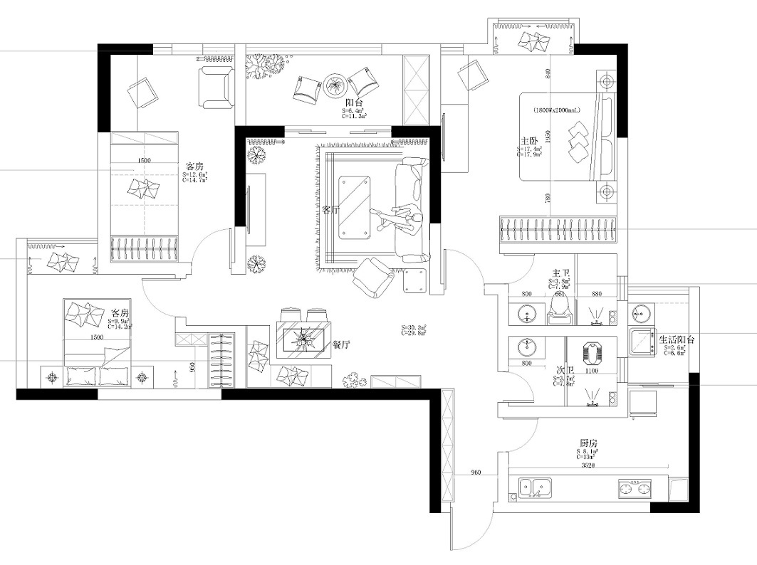 105平米的房子能装修成什么效果？现代风格三居室装修案例！
