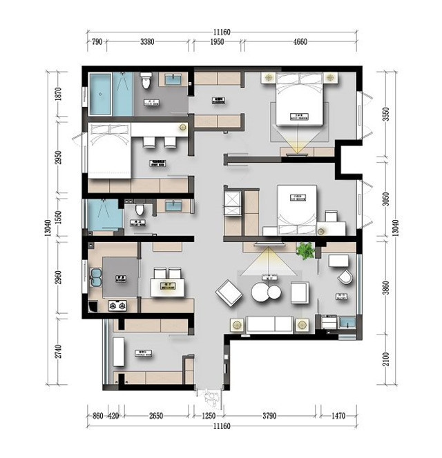 87平米中式风格三居室，预算12万，点击看效果图！